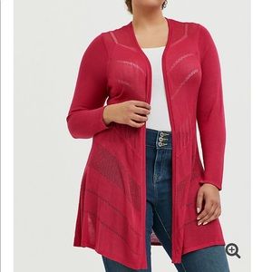 Plus Size 5 Pink Open Cardigan